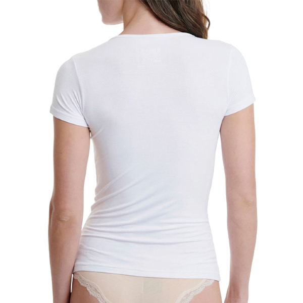 Γυναικείο κοντομάνικο Walk - Λευκό T-shirt bamboo με λαιμόκοψη