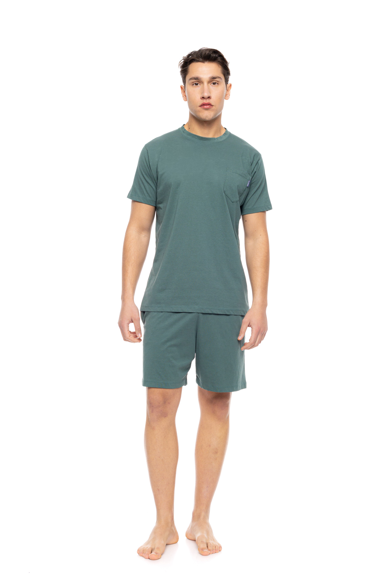 Ανδρική Καλοκαιρινή Πυτζάμα Ulisse - Oil Green - Κοντό μανίκι - Cotton Ανδρική Καλοκαιρινή Πυτζάμα Ulisse - Oil Green - Κοντό μανίκι - Cotton