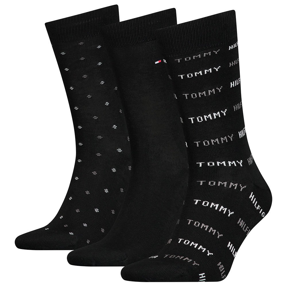 Ανδρικές Κάλτσες Tommy Hilfiger - Συσκευασία Δώρου - Μαύρες - 3 Pack