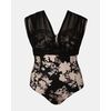 Γυναικείο Plus Size μαγιό ολόσωμο Rock Club - Peony print - Πολυμορφικό - Cup E F