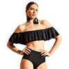 Γυναικείο μαγιό top Rock Club - Strapless Μαύρο - Βολάν