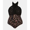Γυναικείο Γυναικείο Plus Size μαγιό ολόσωμο Rock Club - Animal print - Πολυμορφικό - Cup E F -Lycra