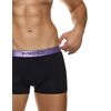 MED Ανδρικό boxer Logan - Μαύρο - Εξωτερικό Λιλά λάστιχο - Regular Fit - Modal