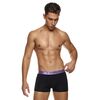 MED Ανδρικό boxer Logan - Μαύρο - Εξωτερικό Λιλά λάστιχο - Regular Fit - Modal