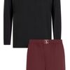 Ανδρική πυτζάμα Calvin Klein - Μαύρη - Μπορντό - Logo - Regular Fit - Cotton