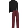 Ανδρική πυτζάμα Calvin Klein - Μαύρη - Μπορντό - Logo - Regular Fit - Cotton