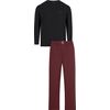 Ανδρική πυτζάμα Calvin Klein - Μαύρη - Μπορντό - Logo - Regular Fit - Cotton