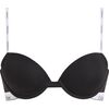 Γυναικείο Σουτιέν Calvin Klein - T-shirt Bra - Μαύρο - Λευκό λάστιχο - Cotton - Regular Fit