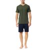 Ανδρική Καλοκαιρινή Πυτζάμα Ulisse - Oil Green V-NECK - Κοντό μανίκι - Cotton