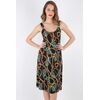Φόρεμα Claire Katrania - Outwear midi - Μαύρο Εμπριμέ - Φαρδιές τιράντες