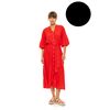 Γυναικείο Beachdress Pink Label - Σεμιζιέ Μακρύ Φόρεμα - Μαύρο - Viscose