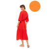 Γυναικείο Beachdress Pink Label - Σεμιζιέ Μακρύ Φόρεμα - Orange - Viscose