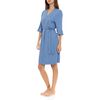 Γυναικεία Ρόμπα Pink Label - Σταυρωτή Cosmos Blue - Μανίκι 3/4 - Cotton