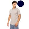 Ανδρική Καλοκαιρινή Πυτζάμα Ulisse - Yacht Blue - V-NECK - Print - Κοντό μανίκι - Cotton