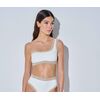 Lida Σετ Μαγιό - Λευκό μπικίνι - Crop top με έναν ώμο - Ψηλόμεσο - Slip - Lycra - Regular Fit