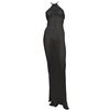 Γυναικείο Beachwear Rock Club - Πλεκτό Φόρεμα Maxi - Μαύρο - Regular Fit - Cotton