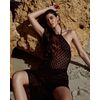 Γυναικείο Beachwear Rock Club - Πλεκτό Φόρεμα Maxi - Μαύρο - Regular Fit - Cotton