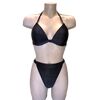 Γυναικείο μαγιό σετ - Μαγιό Μπικίνι  Ψηλόμεσο - Lurex Black