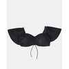 Μαγιό Crop Top Rock Club - Bikini Plus Size - Μαύρο - Με μανίκια