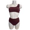 Lida Σετ Μαγιό μπικίνι Bronze - Crop top με έναν ώμο - Ψιλοκάβαλο Κανονικό Σλιπ