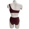 Lida Σετ Μαγιό μπικίνι Bronze - Crop top με έναν ώμο - Ψιλοκάβαλο Κανονικό Σλιπ