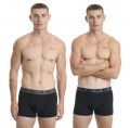 Ανδρικό boxer Walk - Μαύρο - Fashion λάστιχο με logo - 2 pack - Cotton - Regular Fit