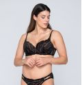 Σουτιέν Balconette Luna Flirt - Μαύρο - Μεγάλο στήθος - Cup D