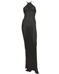Γυναικείο Beachwear Rock Club - Πλεκτό Φόρεμα Maxi - Μαύρο - Regular Fit - Cotton