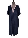 Φόρεμα Μπλε Σκούρο Navy Claire Katrania - Outwear midi - Viscose