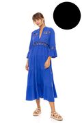 Γυναικείο Beachdress Pink Label -  Μαύρο - Midi Φόρεμα - Regular Fit - Viscose
