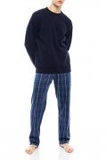 Ανδρική πυτζάμα Pink Label - Μπλε - Καρό παντελόνι