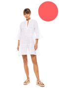 Γυναικείο Beachdress Pink Label -  Φόρεμα Coral - Κοφτό κέντημα - Regular Fit - CottonΓυναικείο Beachdress Pink Label -  Φόρεμα Coral - Κοφτό κέντημα - Regular Fit - Cotton