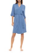Γυναικεία Ρόμπα Pink Label - Σταυρωτή Cosmos Blue - Μανίκι 3/4 - Cotton