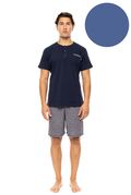 Ανδρική Καλοκαιρινή Πυτζάμα Ulisse -  Cosmos Blue - Με πατιλέτα - 3PCS - Cotton