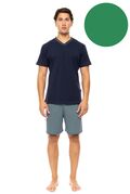 Ανδρική Καλοκαιρινή Πυτζάμα Ulisse - Sea Green - V-NECK - Κοντό μανίκι - Cotton