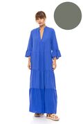Γυναικείο Beachdress Pink Label -  Φόρεμα Maxi - Oil Green - Regular Fit - Viscose