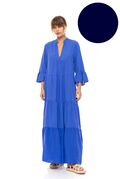 Γυναικείο Beachdress Pink Label -  Φόρεμα Maxi - Yacht Blue - Regular Fit - Viscose