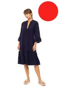 Γυναικείο Beachdress Pink Label -  Φόρεμα Midi - Κόκκινο - Regular Fit - Viscose
