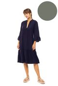 Γυναικείο Beachdress Pink Label -  Φόρεμα Midi - Oil Green - Regular Fit - Viscose