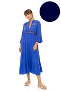 Γυναικείο Beachdress Pink Label -  Yacht Blue - Midi Φόρεμα - Regular Fit - Viscose