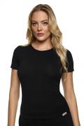 Γυναικείο T-shirt MED GIO - Μαύρο κοντομάνικο - Regular Fit - Cotton