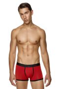 MED Ανδρικό boxer TRAVIS - Κόκκινο - Μαύρο - Fashion λάστιχο - Regular Fit - Modal