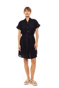 Γυναικείο Beachdress Pink Label -  Φόρεμα Σεμιζιέ - Μαύρο - Regular Fit - Cotton