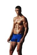 MED Ανδρικό boxer Logan - Μπλε με φαρδύ εξωτερικό Μπλε λάστιχο