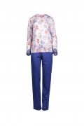 Γυναικεία Πυτζάμα Pink Label - Φλοράλ μπλούζα - Μπλε παντελόνι