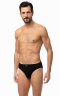 Ανδρικό slip Minerva - Sporties - Μαύρο Εσωτερικό Λάστιχο - 3 pack - Regular Fit - Cotton