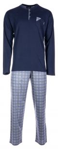 Ανδρική πυτζάμα Pink Label - Μπλε - καρό παντελόνι