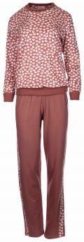 Γυναικεία Πυτζάμα Pink Label - Κόκκινη μπλούζα σχέδιο - Κεραμιδί παντελόνι - Βαμβακερή