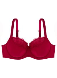 Σουτιέν Dorina - Tshirt Bra - Μαύρο & Κόκκινο δαντέλα - Τέλειο κράτημα