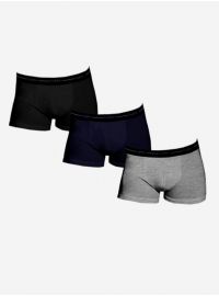 Ανδρικά Boxer Byblos - Βαμβακερά - Φαρδύ λάστιχο - 3 Τεμάχια - Μαύρο - Μπλε - Γκρί